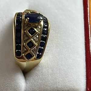 🔥 14K Natural Sapphire & Diamonds ring